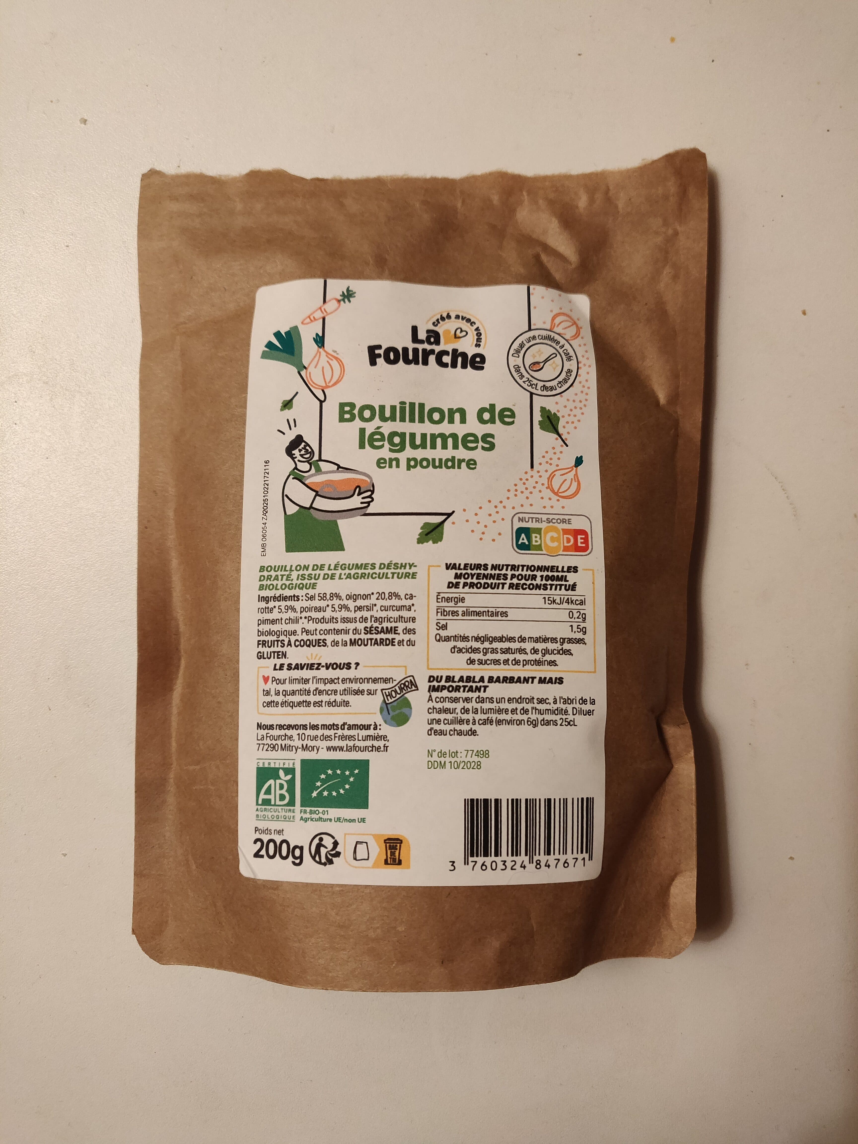 La Fourche Bouillon de légumes en poudre packshot