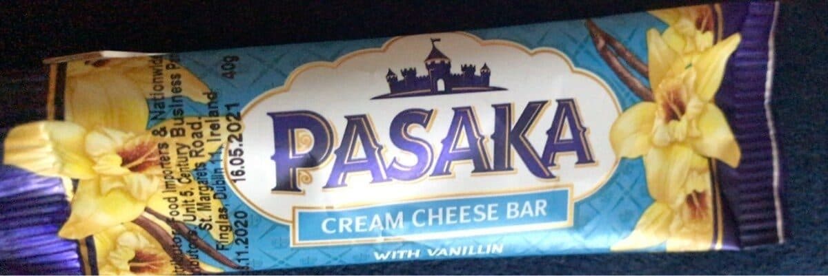 Pasaka Cream cheese bar with vanillin packshot