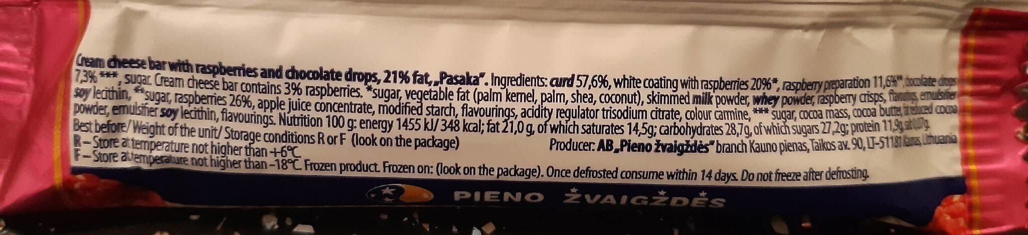Open Food Facts Pasaka cream cheese bar packshot