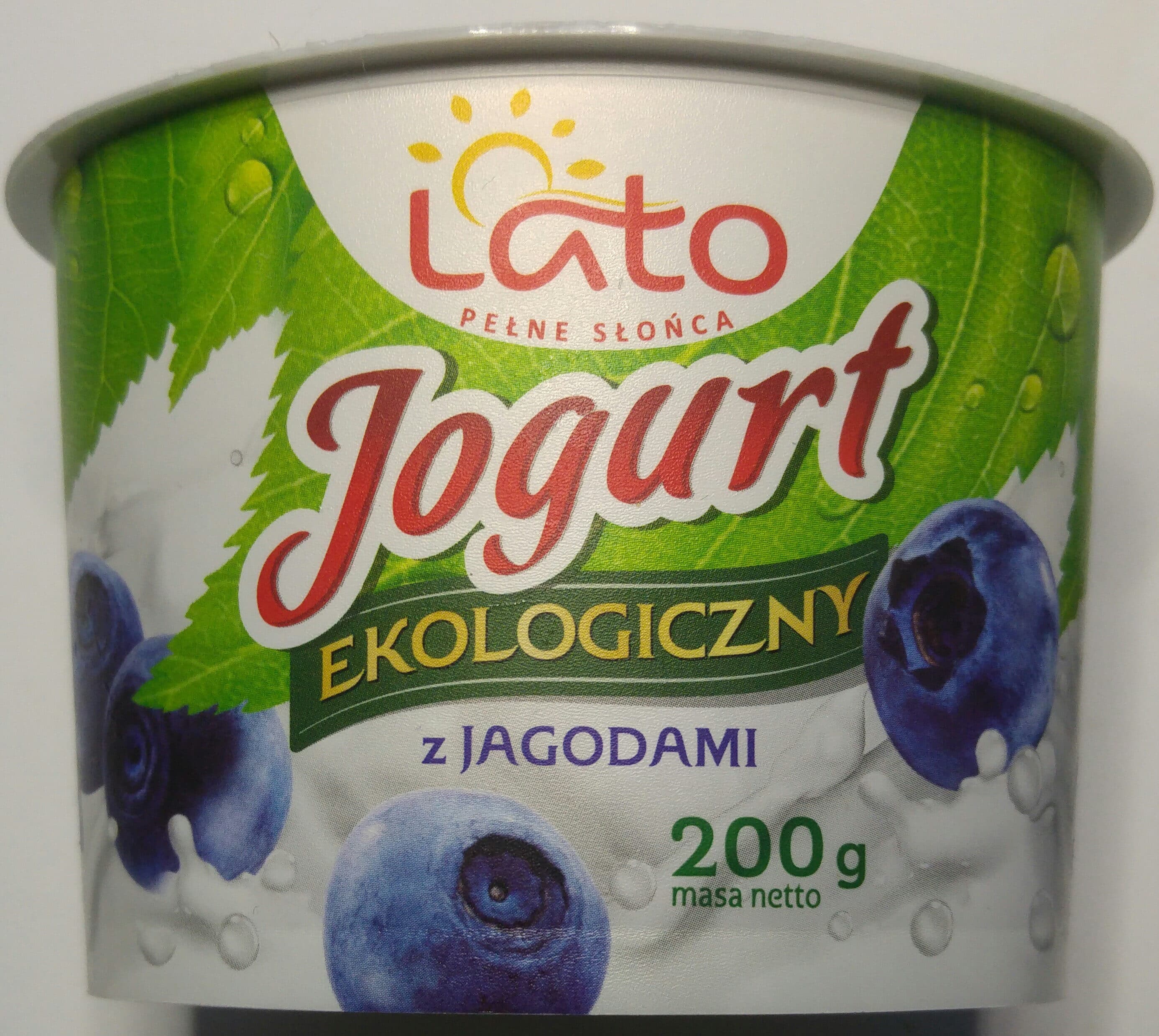 Lato Pełne Słońca Jogurt ekologiczny z jagodami packshot