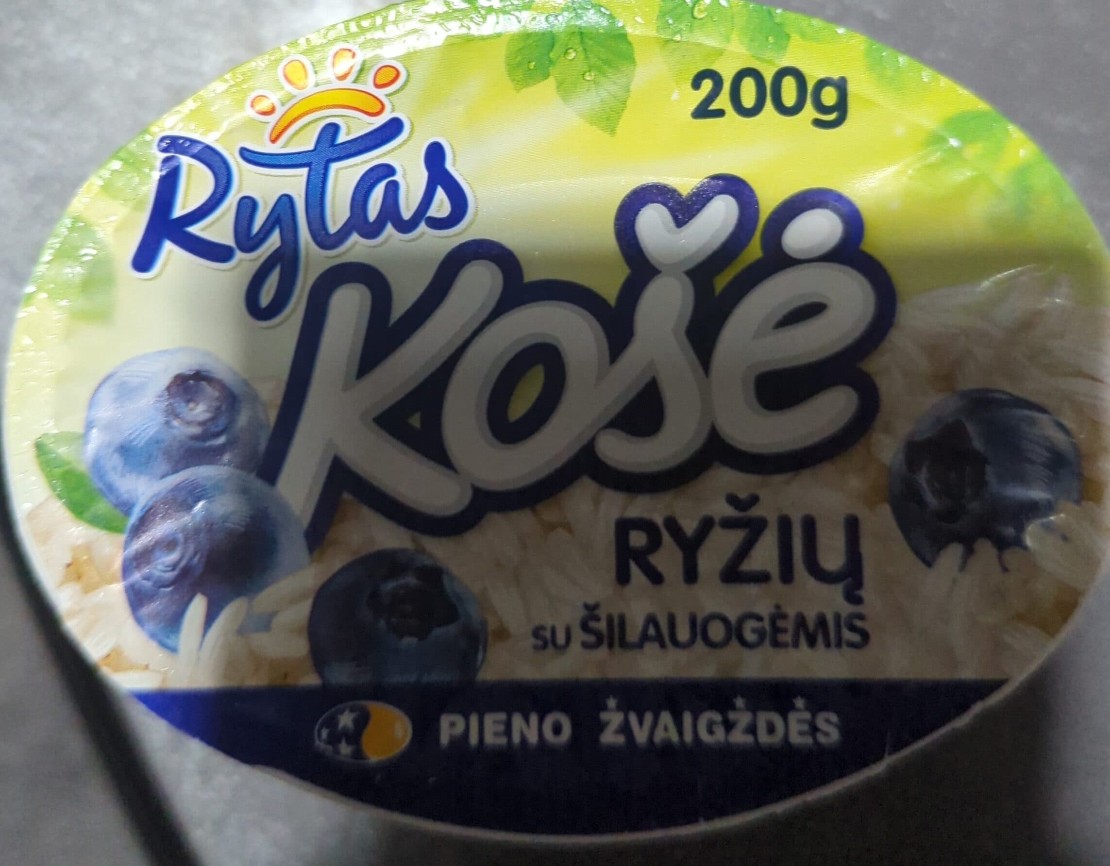 pieno žvaigždės rice porridge with blueberries packshot