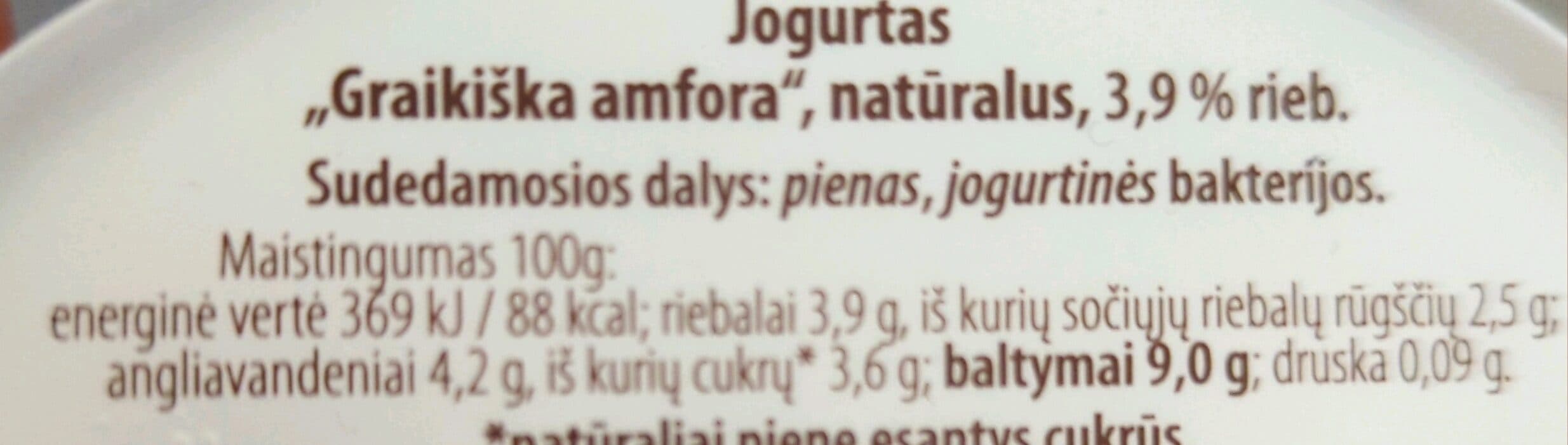 Pieno žvaigždės Jogurtas "Graikiška amfora", natūralus packshot