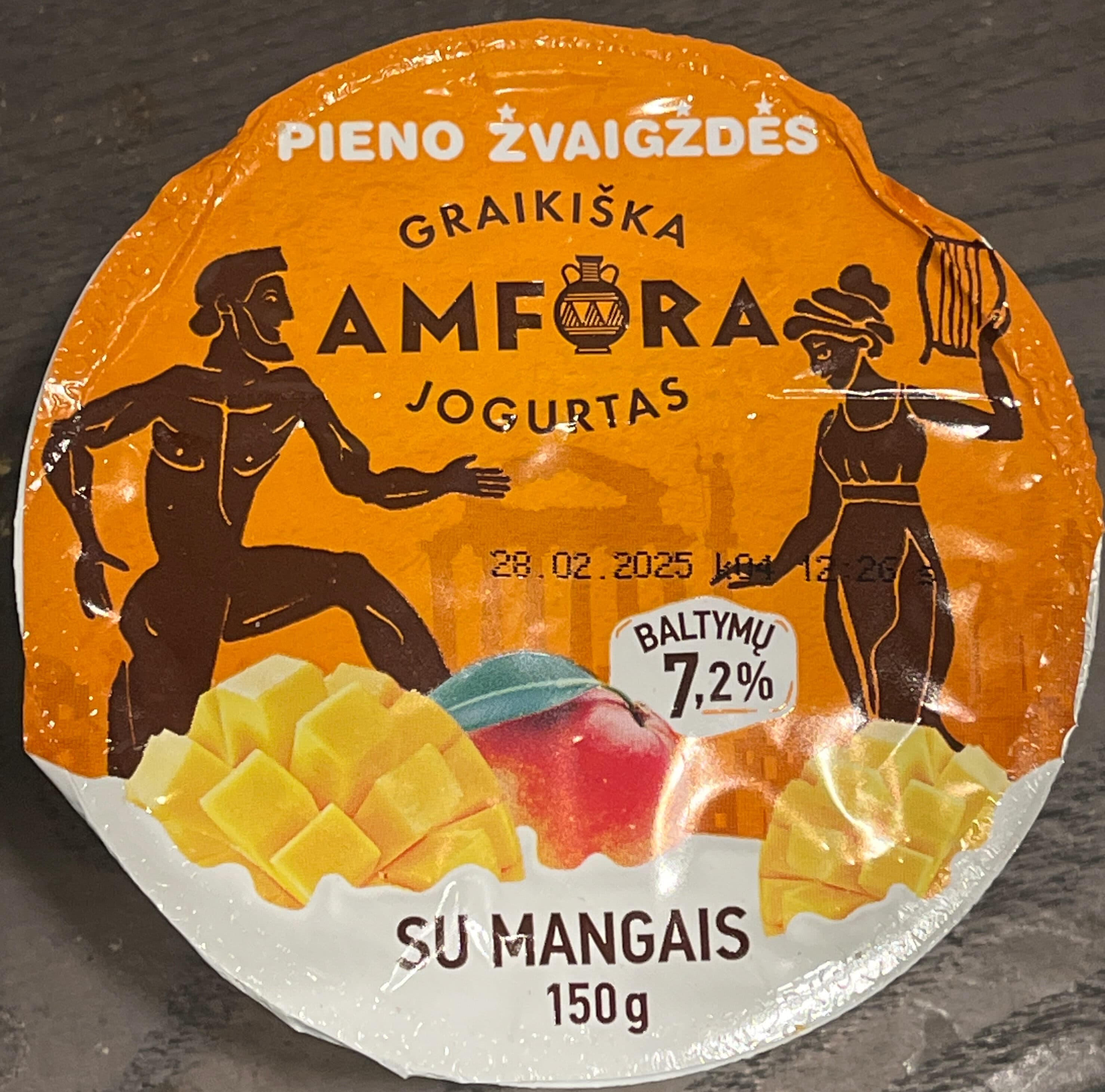 Pieno Žvaigždės Greek yogurt with mango packshot