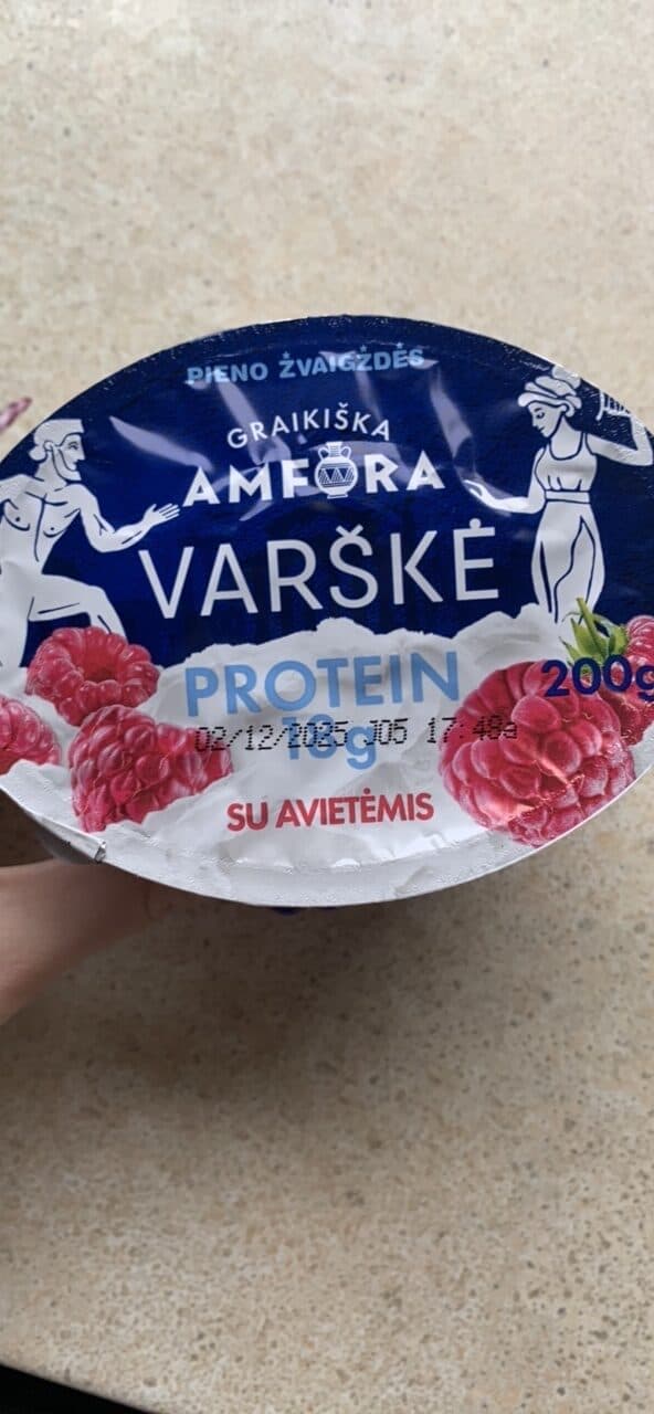 PIENO ŽVAIGŽDĖS GRAIKIŠKA AMFORA PROTEIN VARŠKĖ SU AVIETĖMIS packshot