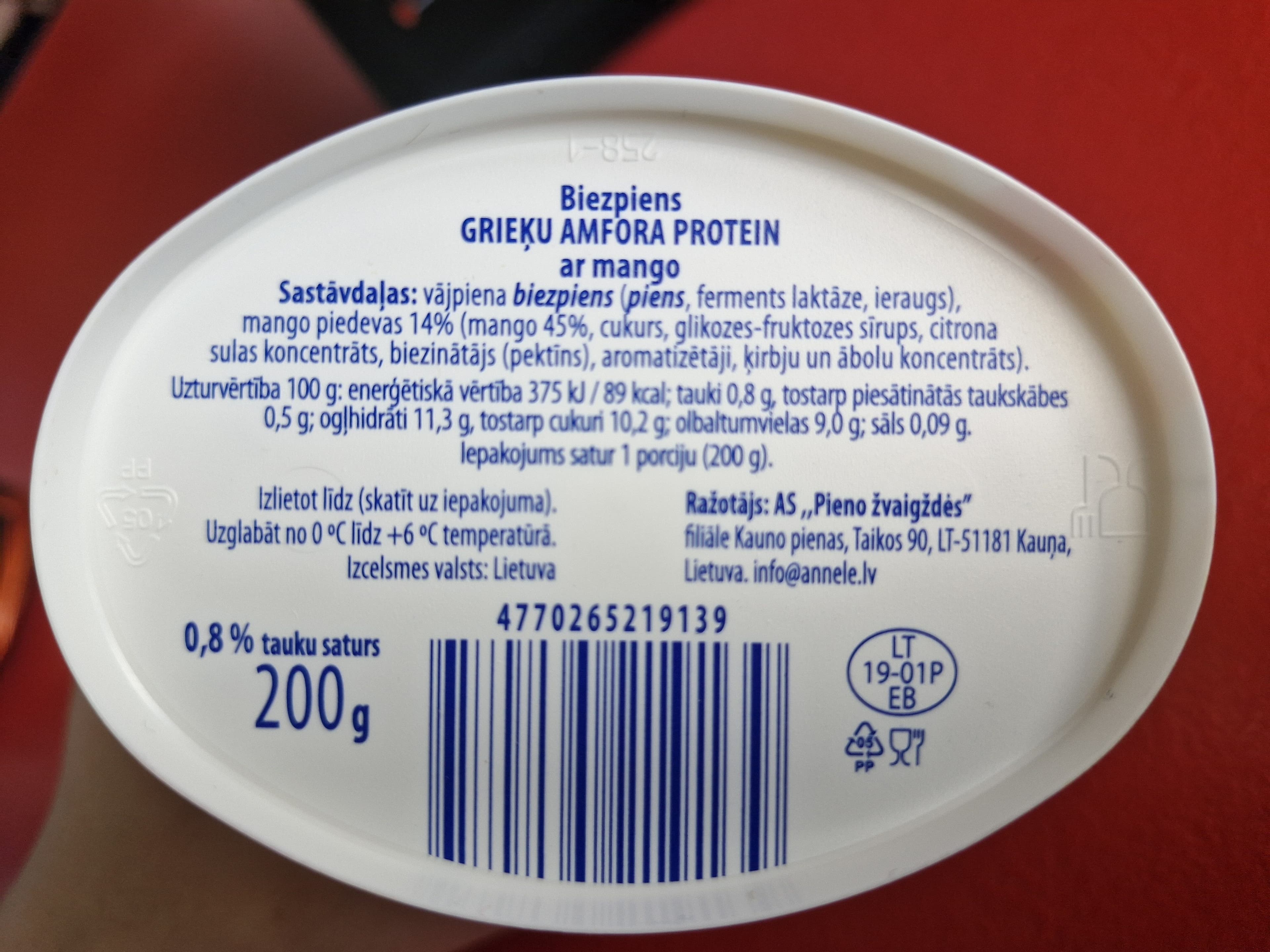 Annele Biezpiens ar mango packshot