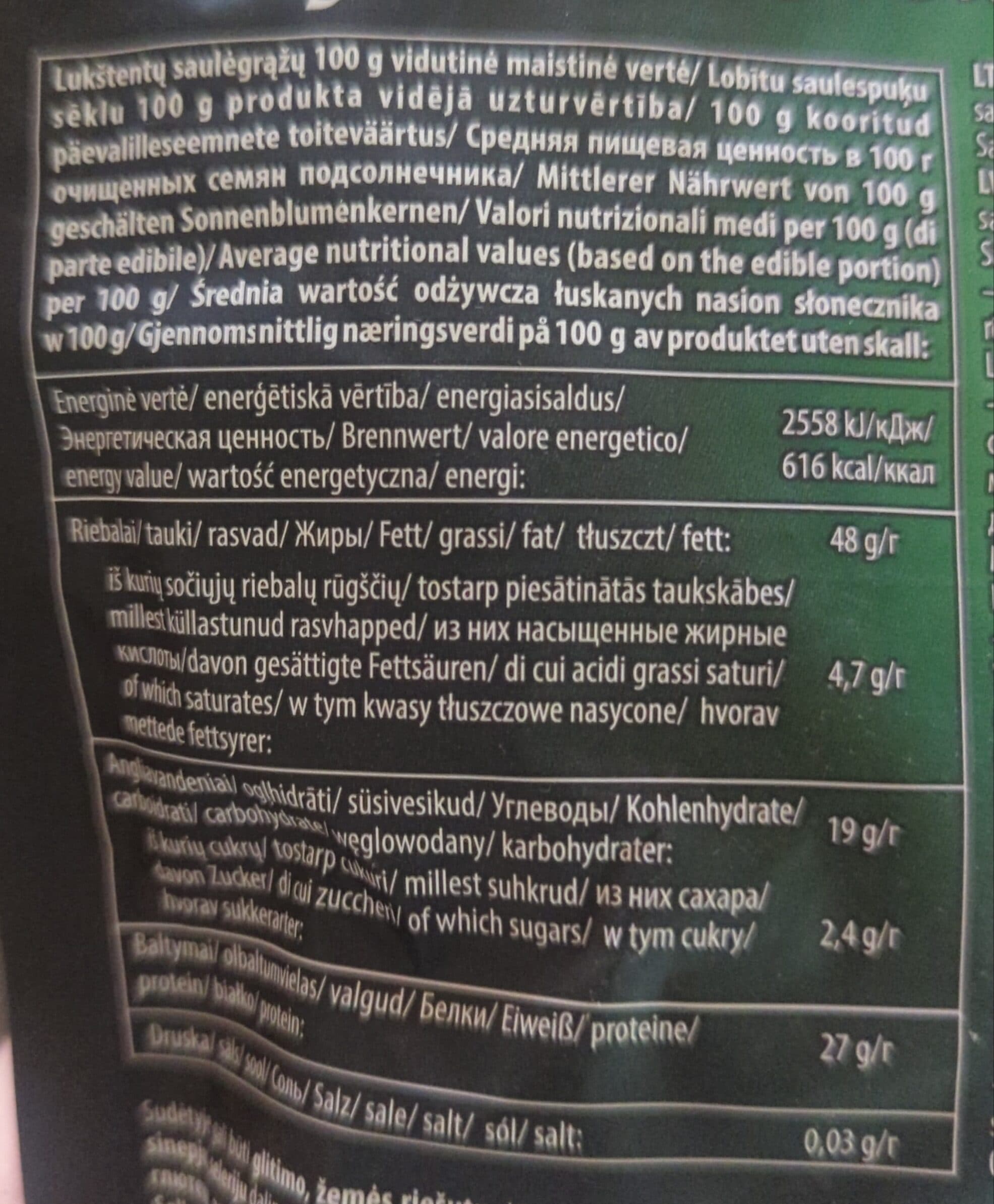 yes saulėgrąžų sėklos packshot