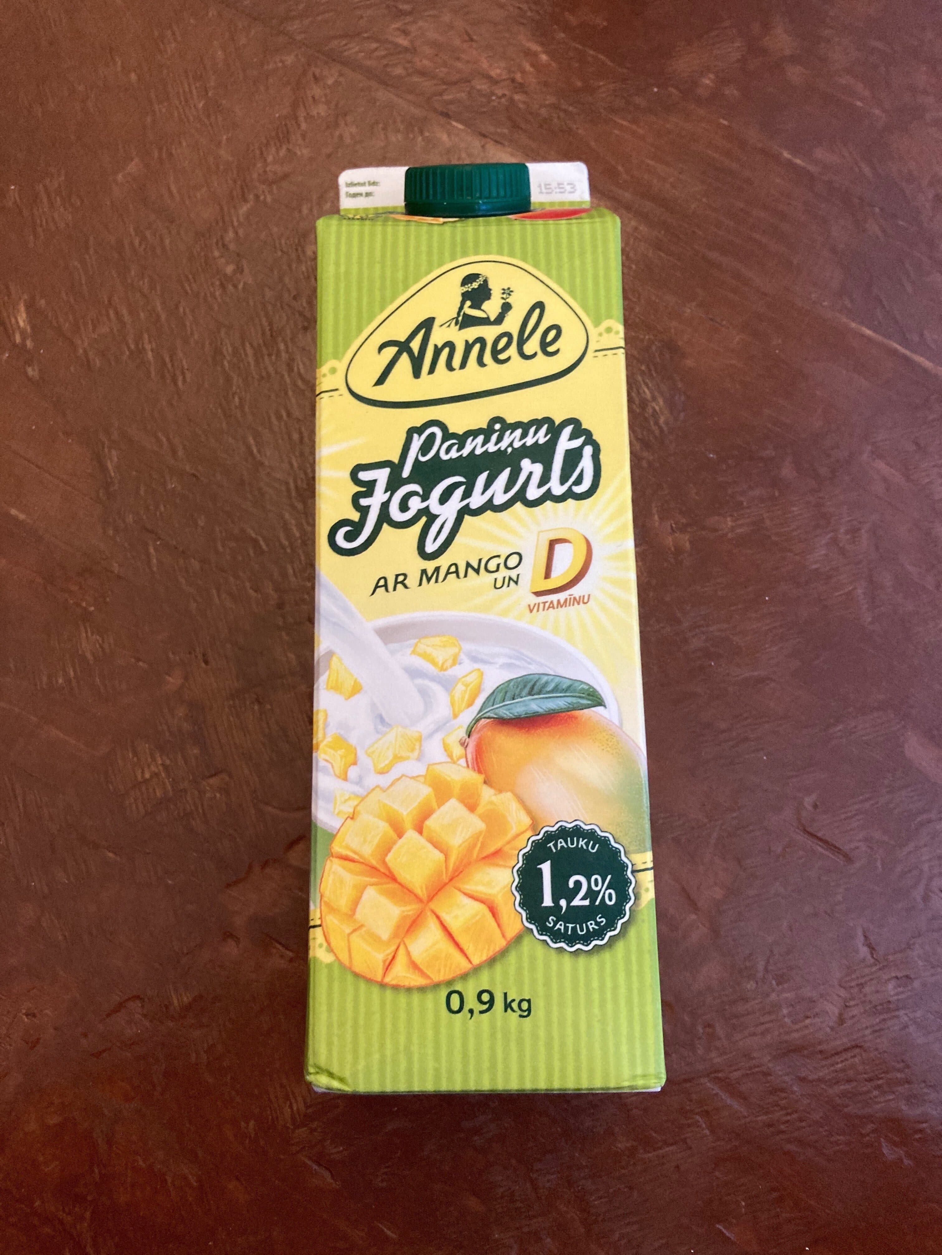 Annele Paniņu jogurts ar mango un D vitamīnu packshot