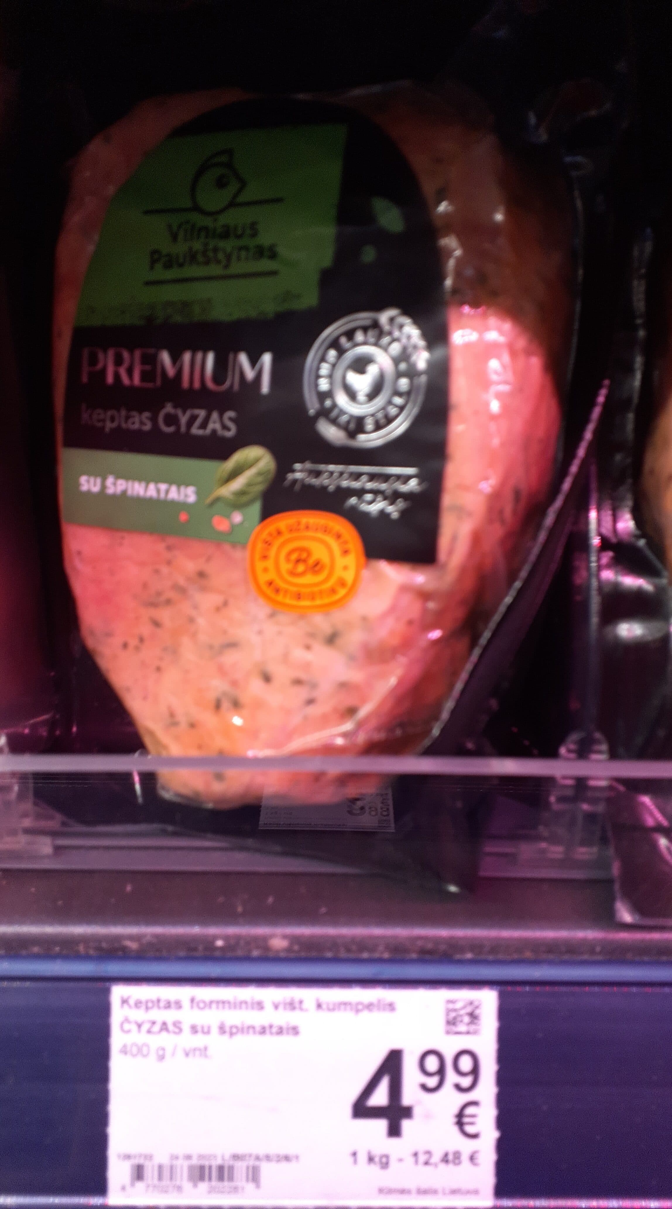 vilniaus paukštynas keptas čyžas su špinatais packshot