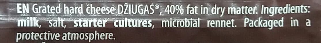 Dziugas Hard Cheese Grated packshot
