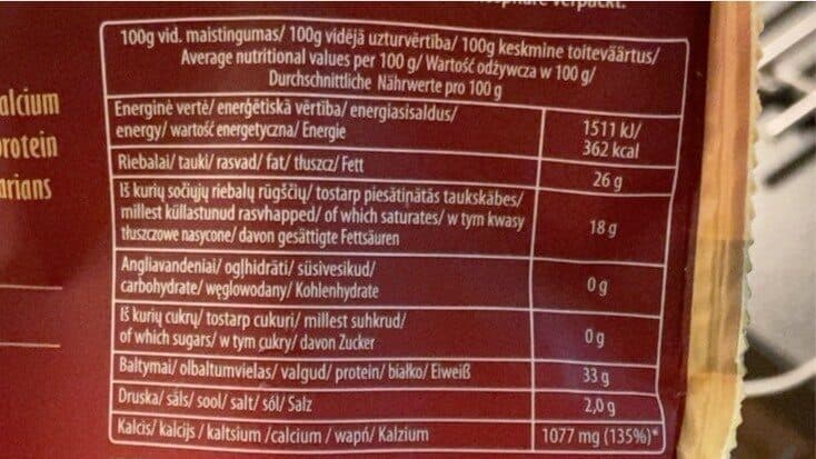 Dziugas Hard Cheese Grated packshot