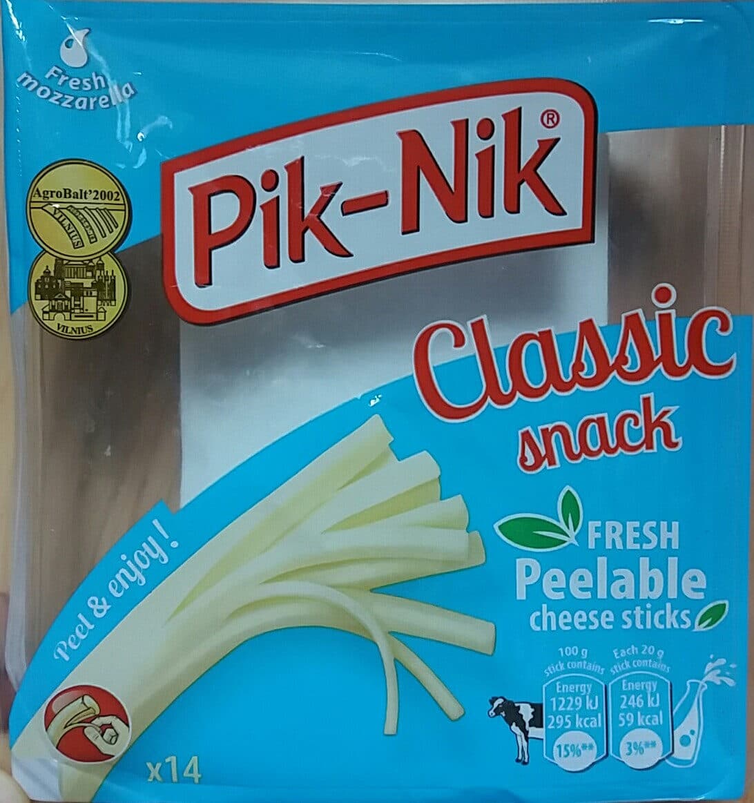 Pik-Nik 40% Švežios plėšmos sūrio dešrelės Classic packshot
