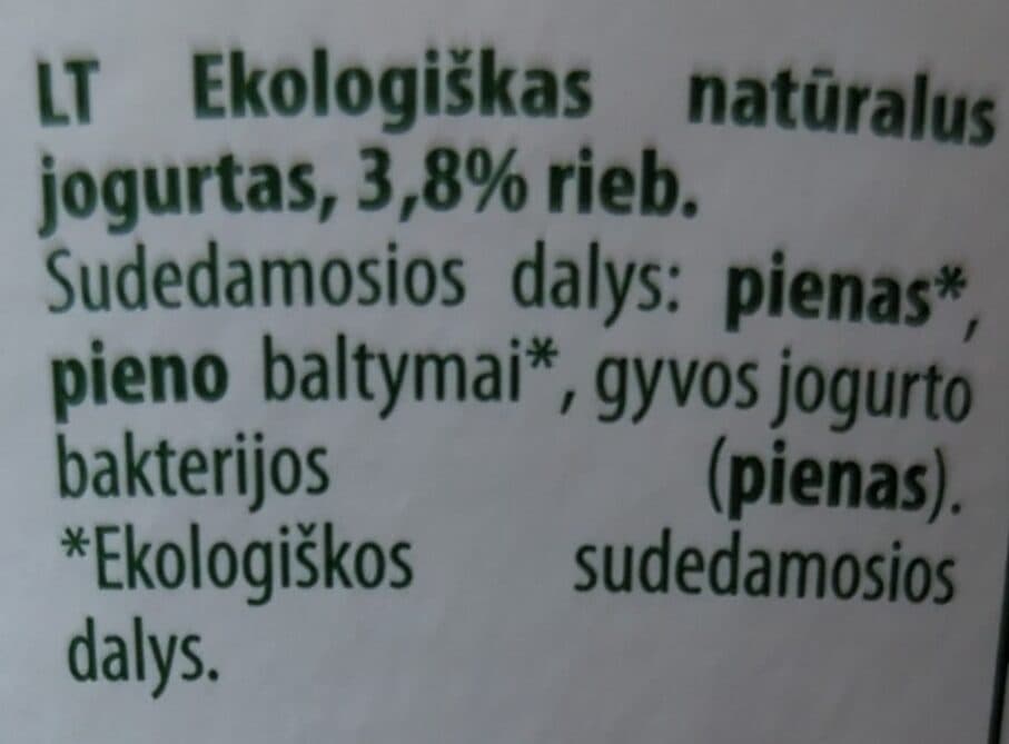 D'OBILAS Ekologiškas jogurtas packshot