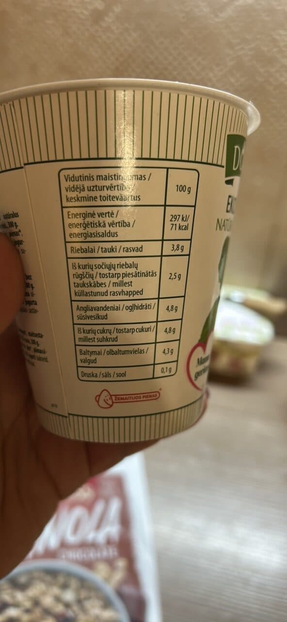 D'OBILAS Ekologiškas jogurtas packshot