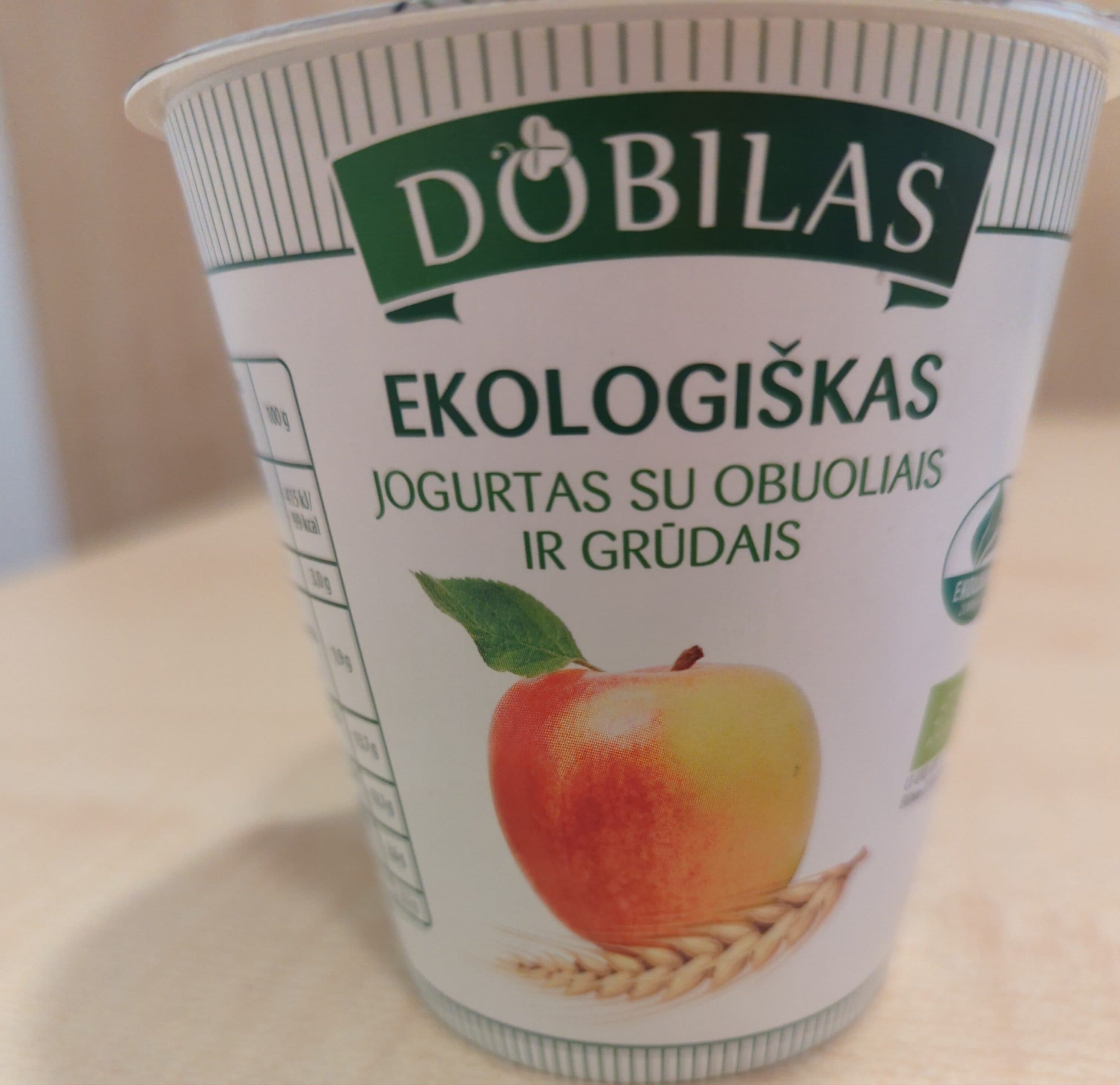 dobilas ekologiškas jogurtas su obuoliais ir grūdais packshot