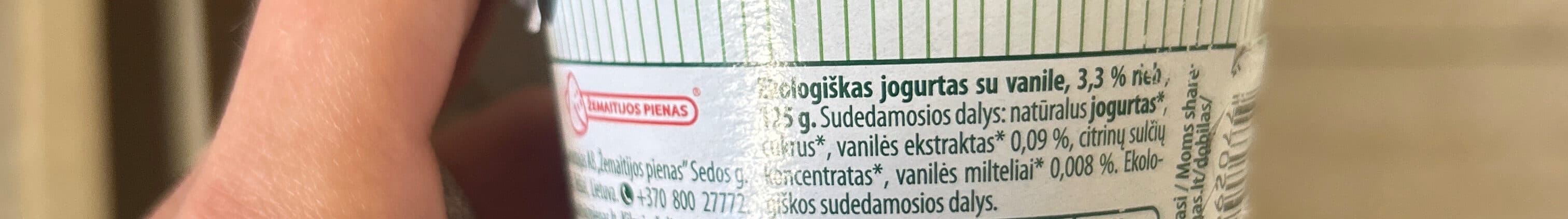 Dobilas Ekologiškas jogurtas su vanile packshot