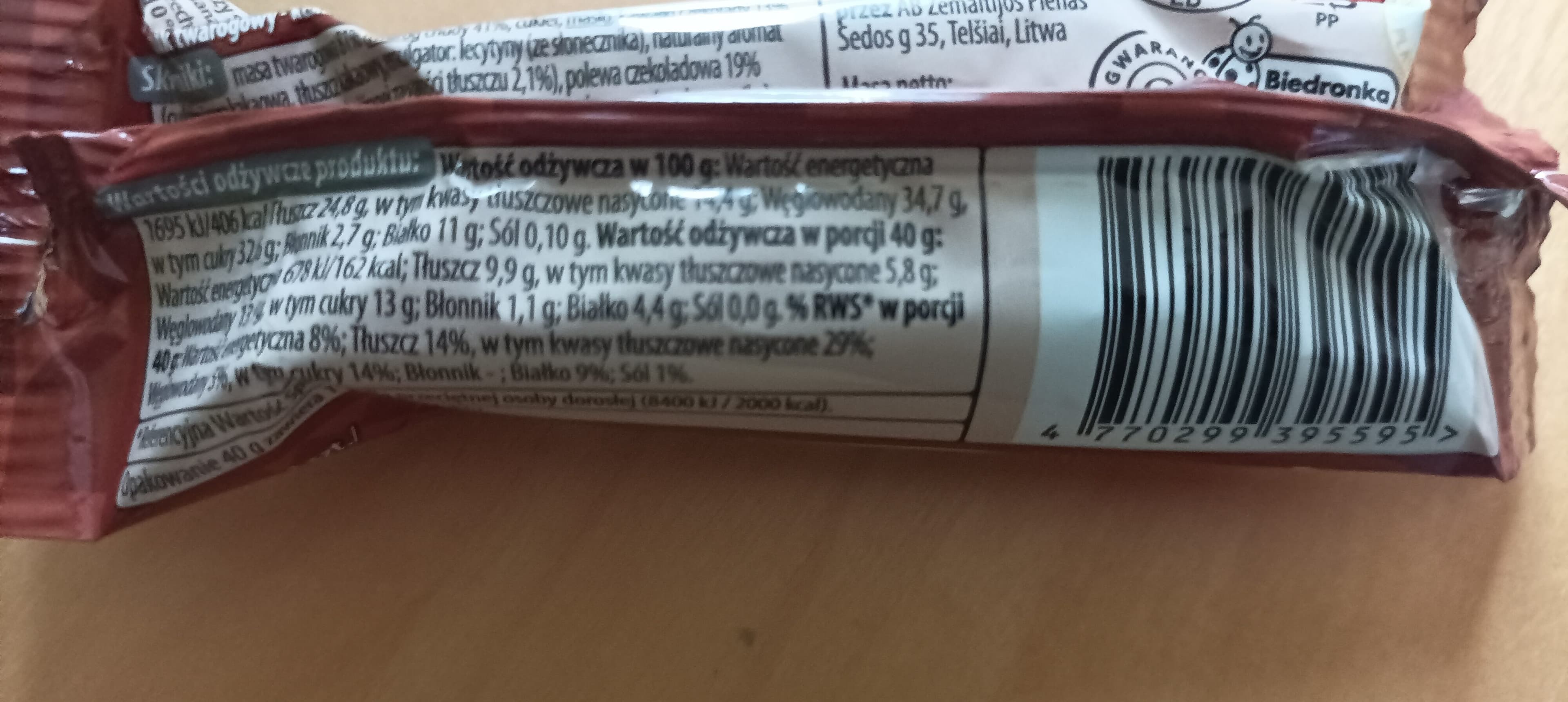 Tutti Batonik twarogowy Tutti w polewie czekoladowej packshot
