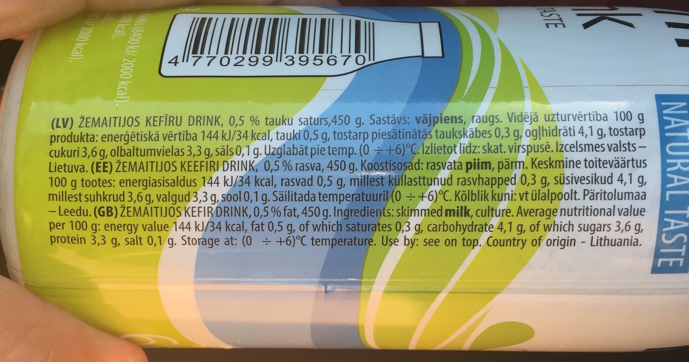 Žemaitijos Kefir drink packshot