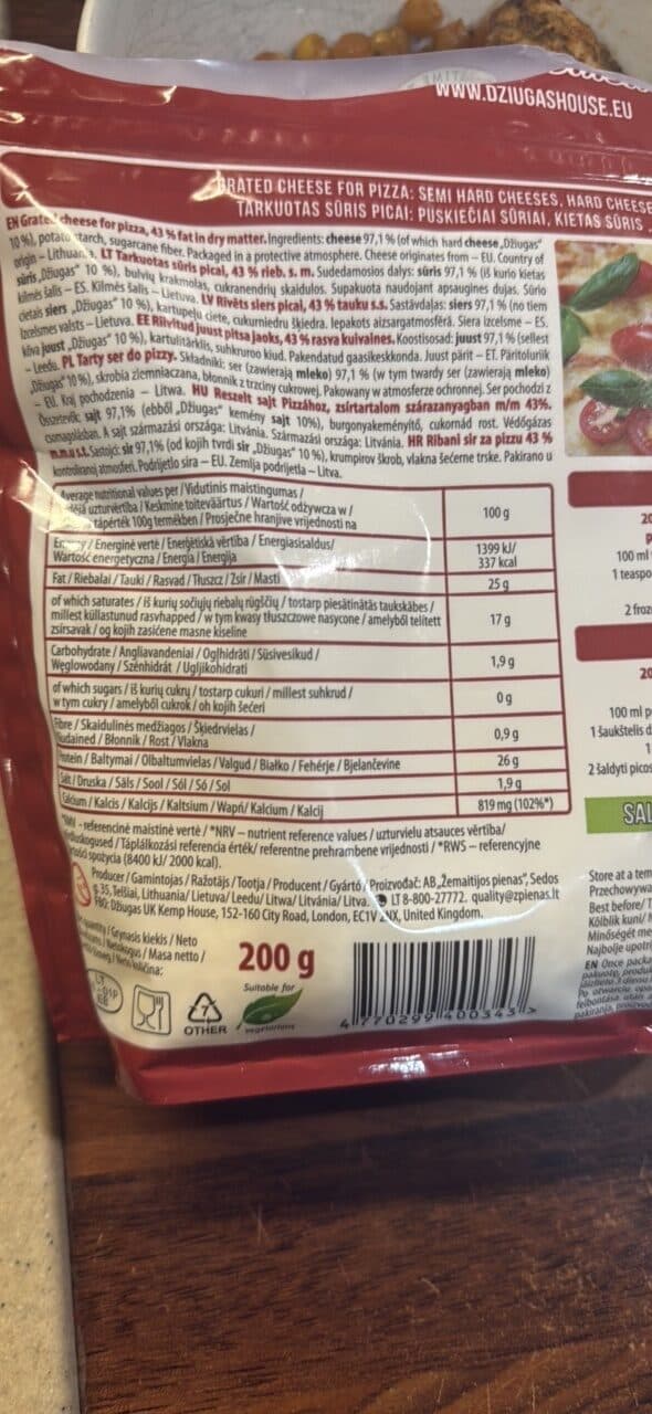 DŽIUGAS GRATED CHEESE MIX packshot