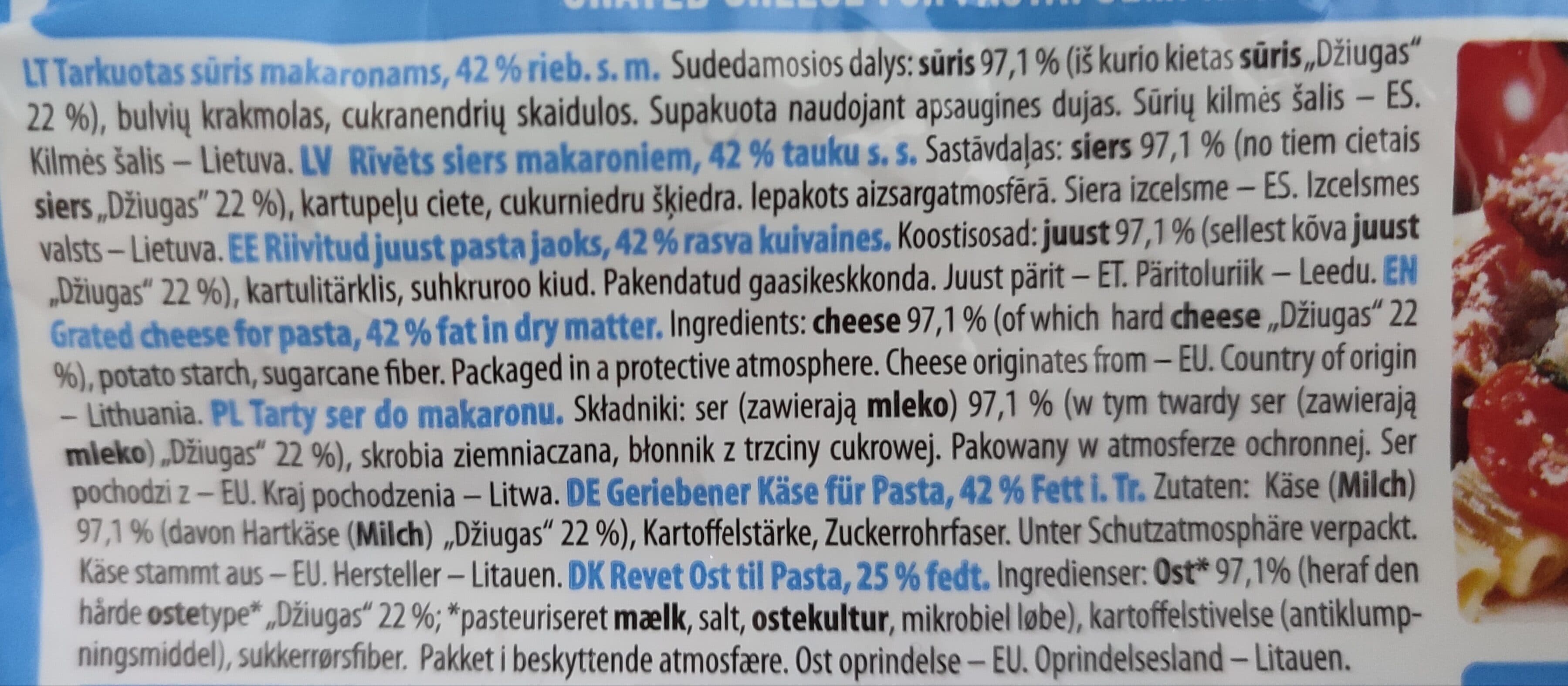 Dziugas Grated Cheese Mix packshot