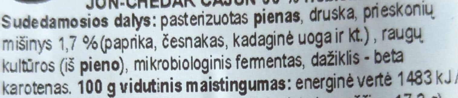 Jon Cheddar Čederio sūris su paprika packshot