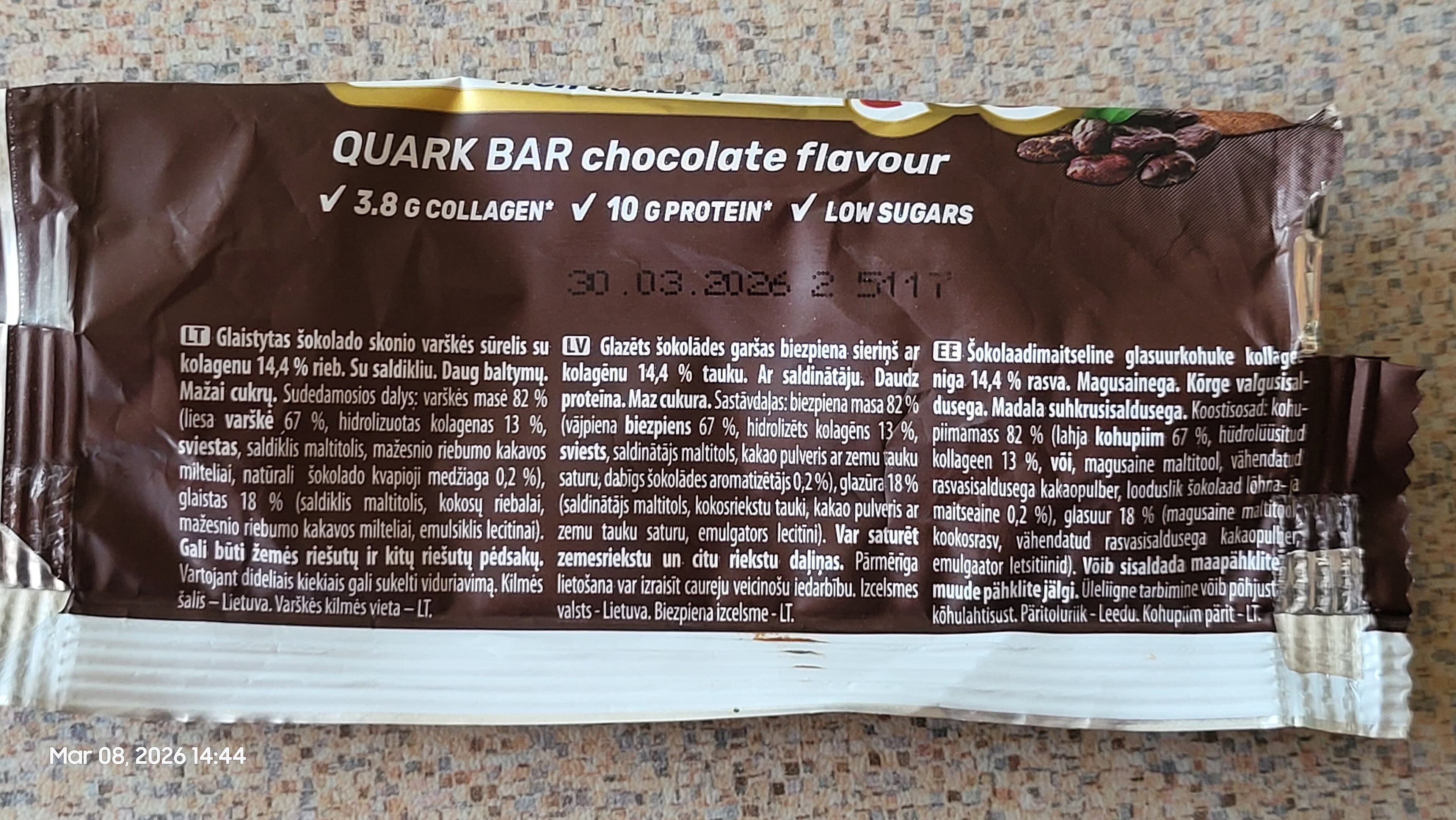 Protein m Quack bar chocolate flavour packshot