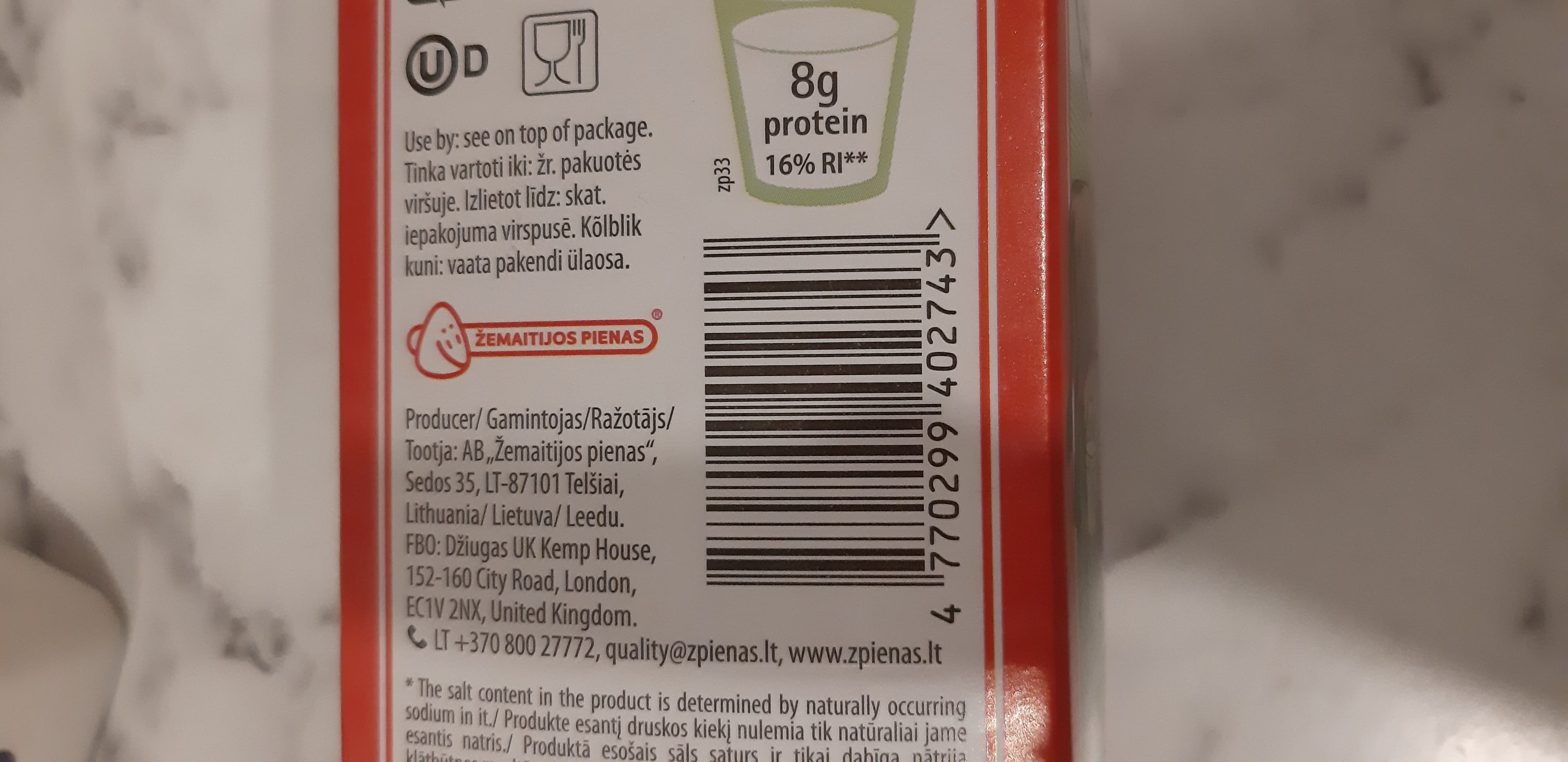Zemaitijos Milk 3.2% packshot