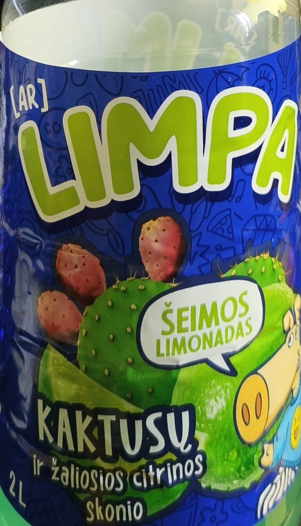 Limpa kaktusų ir žaliosios citrinos skonio gazuotas gėrimas packshot