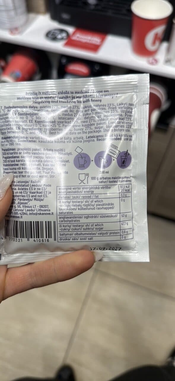 Skanové Aviečių ir mėlynių arbata su medumi packshot