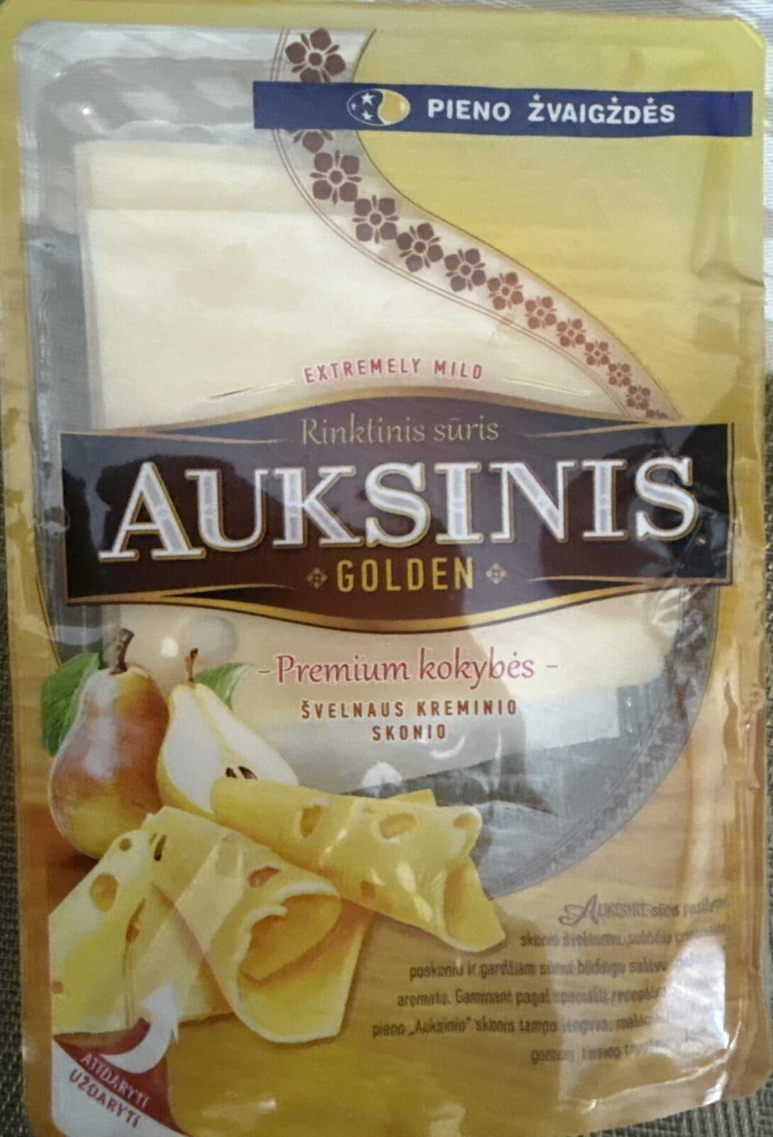 Pieno Žvaigždės Auksinis sūris packshot