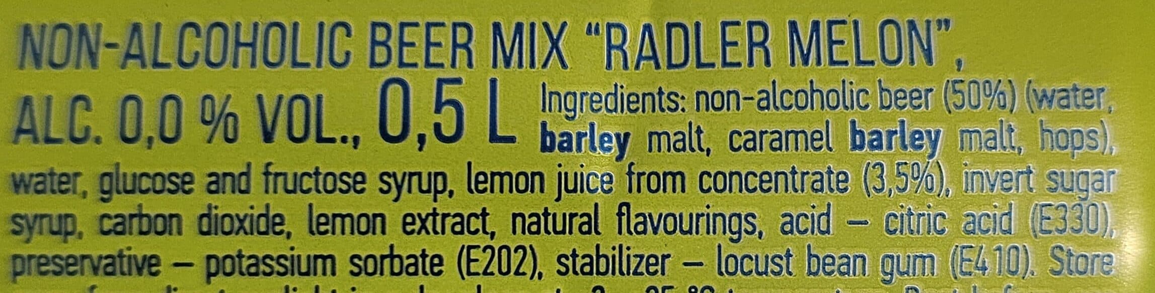 Utenos Utenos Radler — Melon 0,0% non alcoholic beer mix packshot