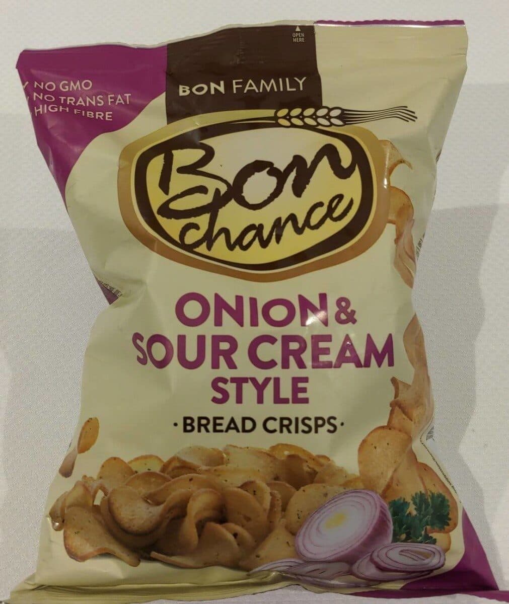 Bon chance Onion and Sour cream style bread crisps packshot