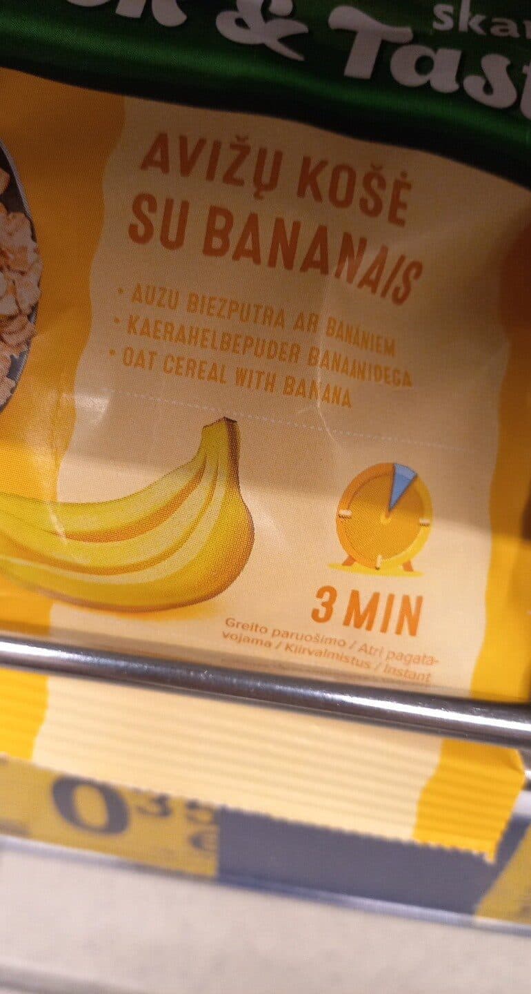 avižinė košė su bananais packshot