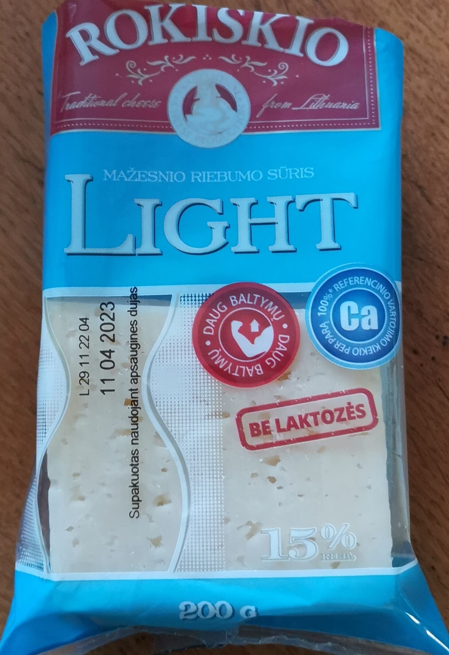 Rokiškio Light Sūris 15% packshot