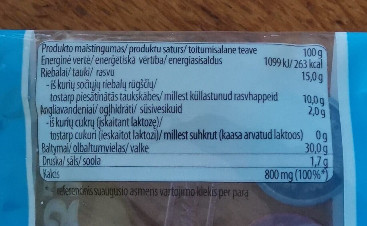 Rokiškio Light Sūris 15% packshot