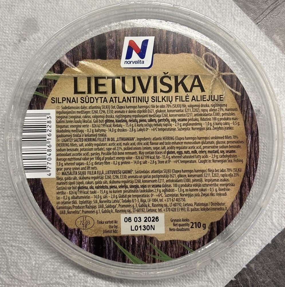 Norvelita siļķu fileja Norvelita Lietuviešu packshot