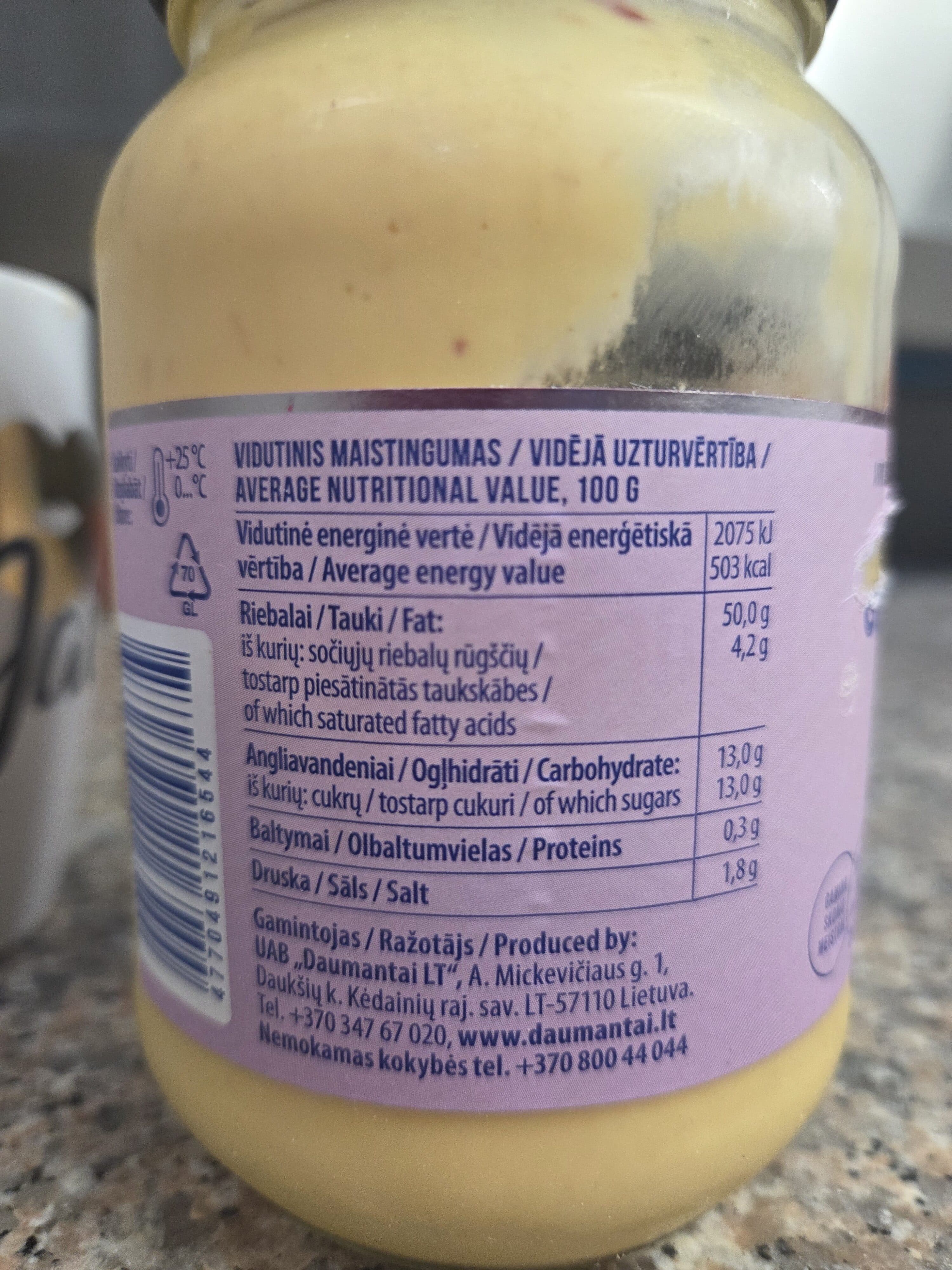 Daumantų Majonezas Mango Majo packshot