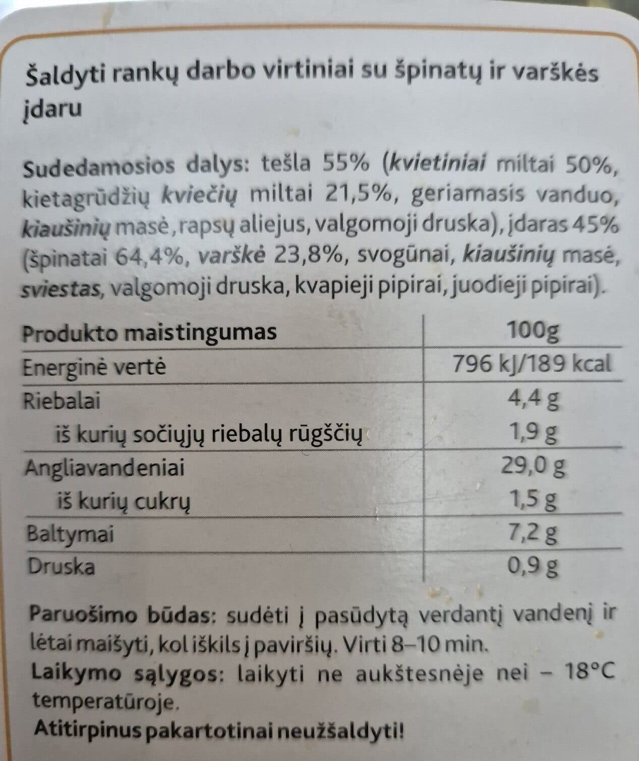 Vikis Virtiniai Su Špinatų Ir Varškės Įdaru packshot