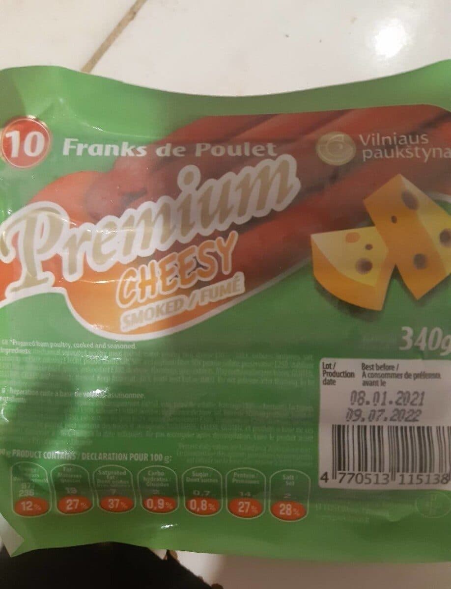 10 Franks de poulet Premium cheesy packshot