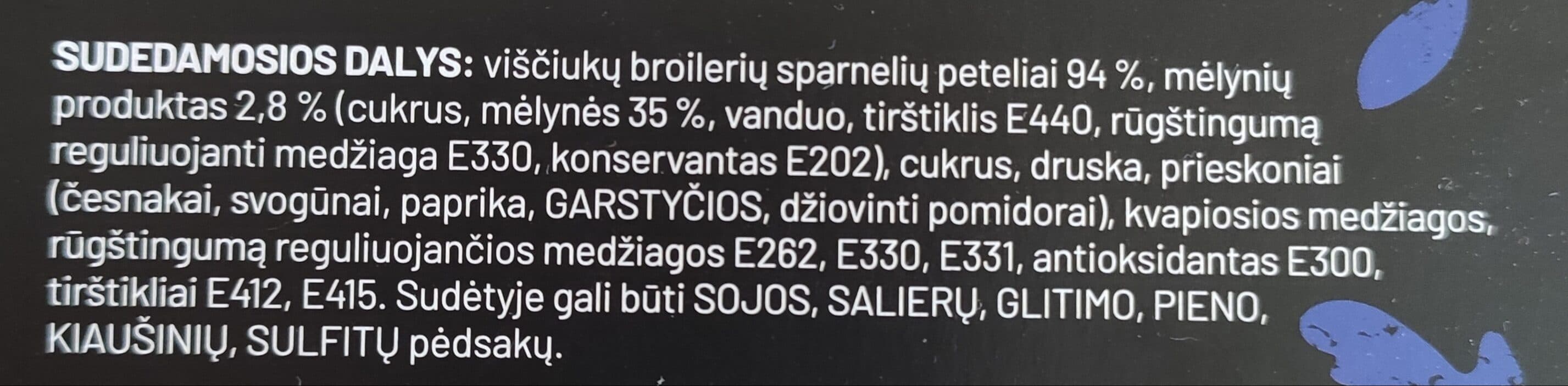 Vilniaus Paukštynas Viščiukų Sparnelių Peteliai Mėlynių Marinate packshot