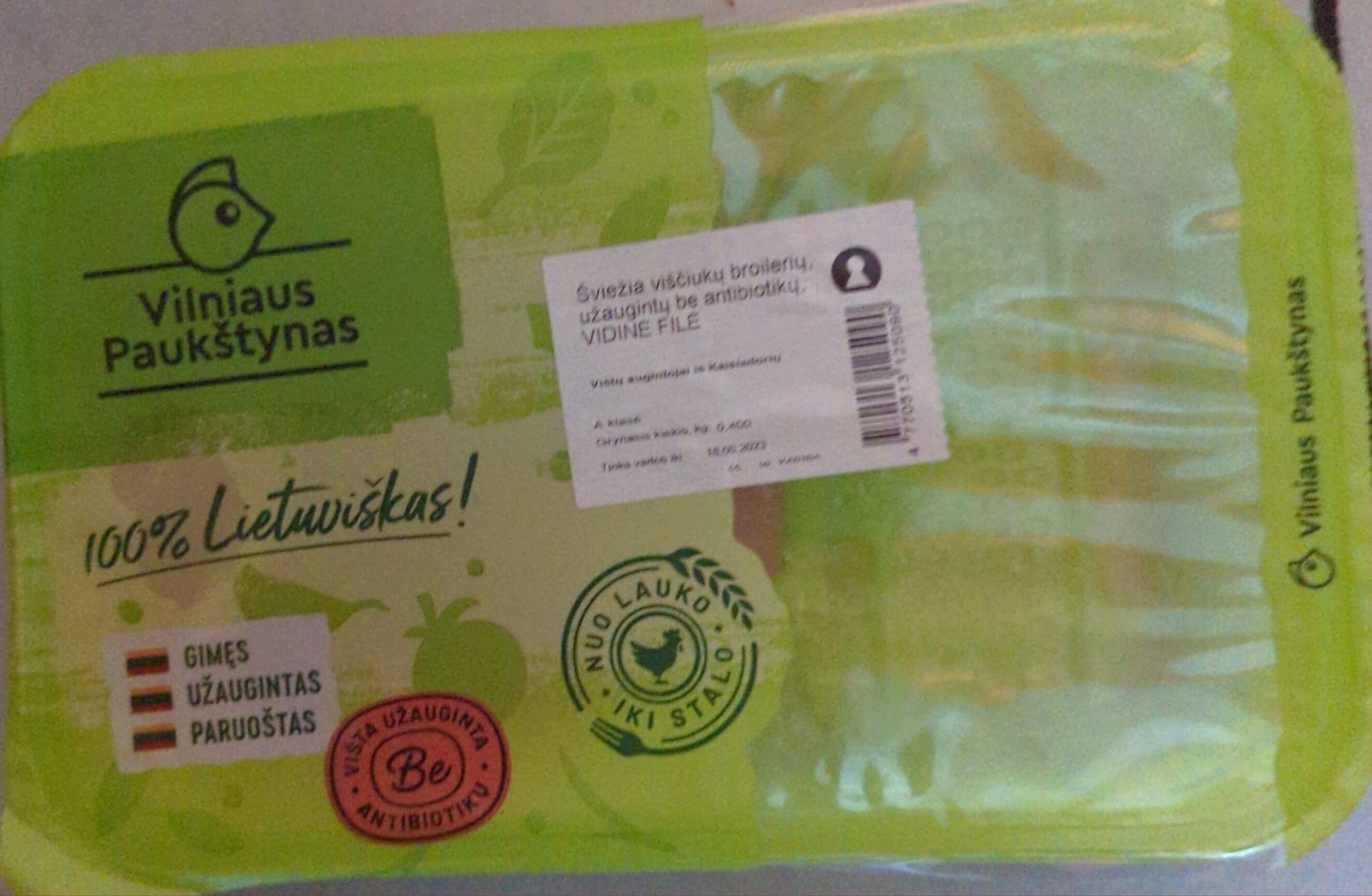 Vilniaus Paukštynas Šviežia Viščiukų Vidinė Filė NKP packshot