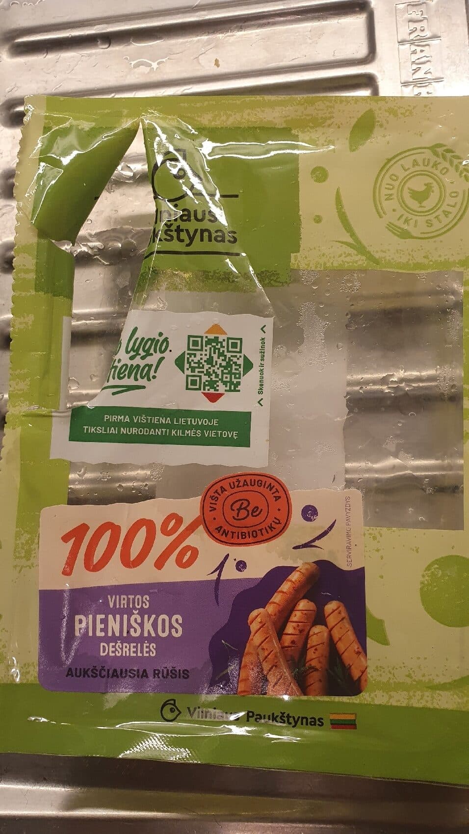 Vilniaus Paukštynas Virtos Pieniškos Dešrelės packshot