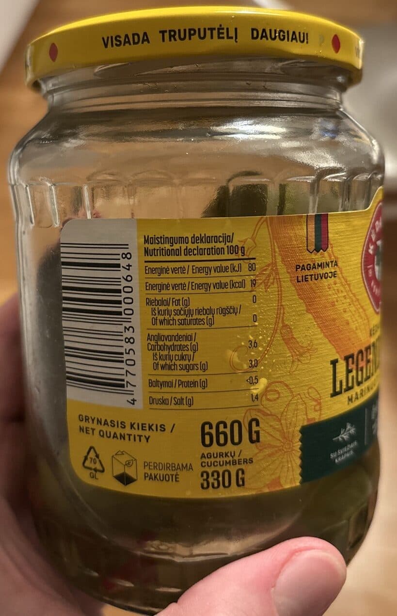 Kėdainių Konservai Legendiniai Marinuoti Agurkai packshot