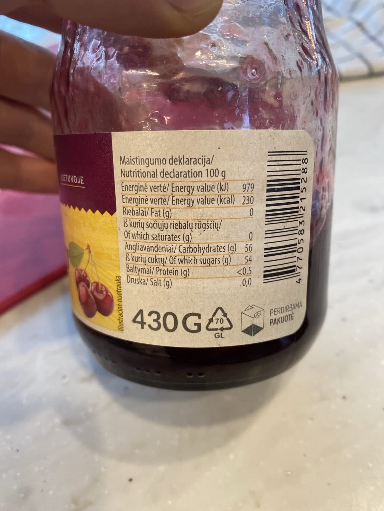 Kėdainių vyšnių uogienė packshot