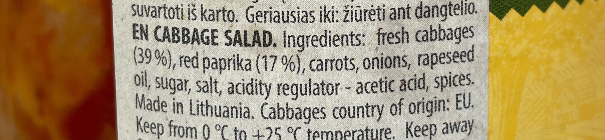 Kedainiu Konservai Cabbage Salad packshot