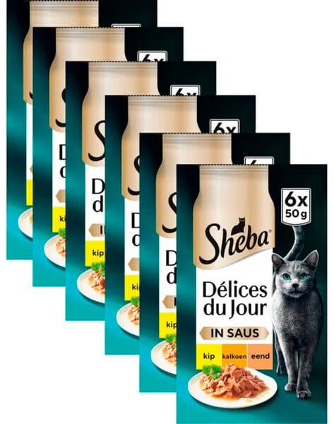 Sheba Délices du Jour in Saus met Kip, Kalkoen en Eend Maaltijdzakjes Kattenvoer packshot
