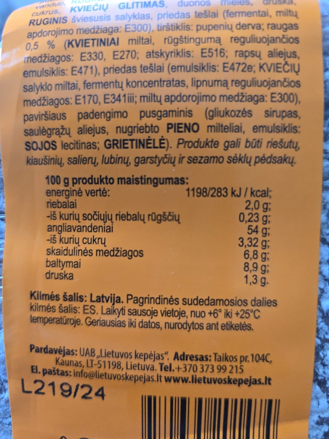 Lietuvos Kepėjas Morta Su Medumi packshot