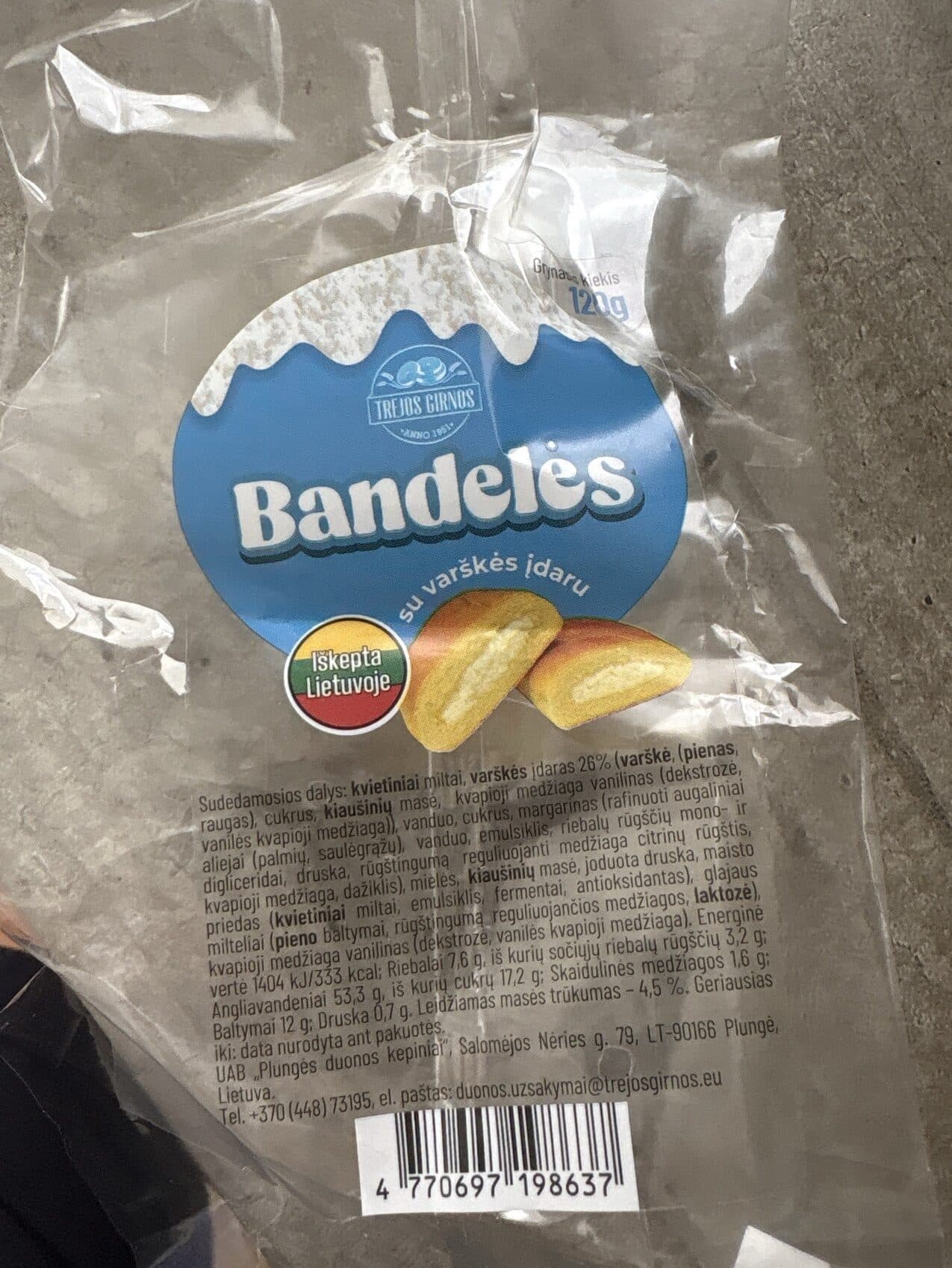 Trejos Girnos Bandelės Su Varškės Įdaru packshot