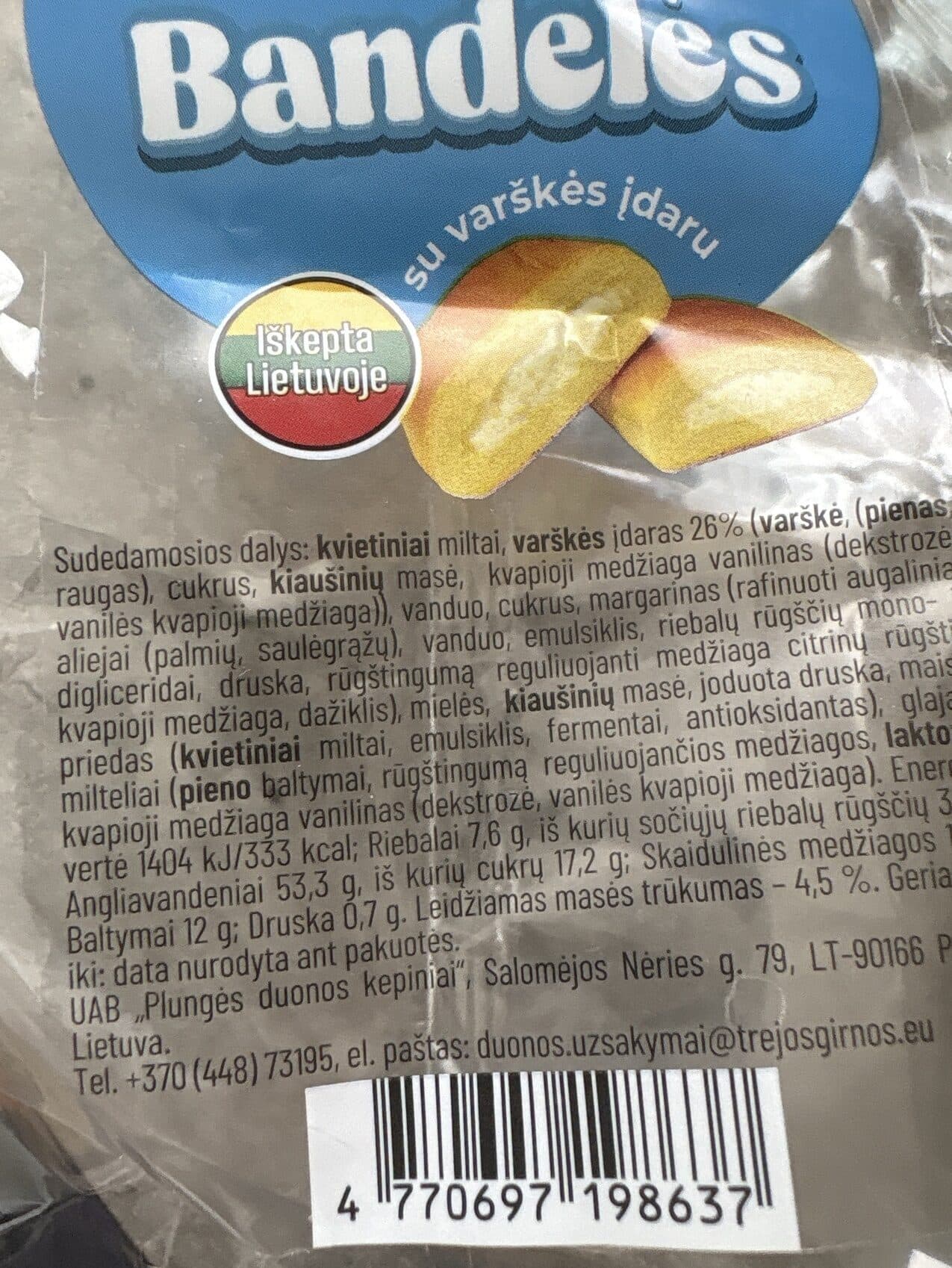 Trejos Girnos Bandelės Su Varškės Įdaru packshot