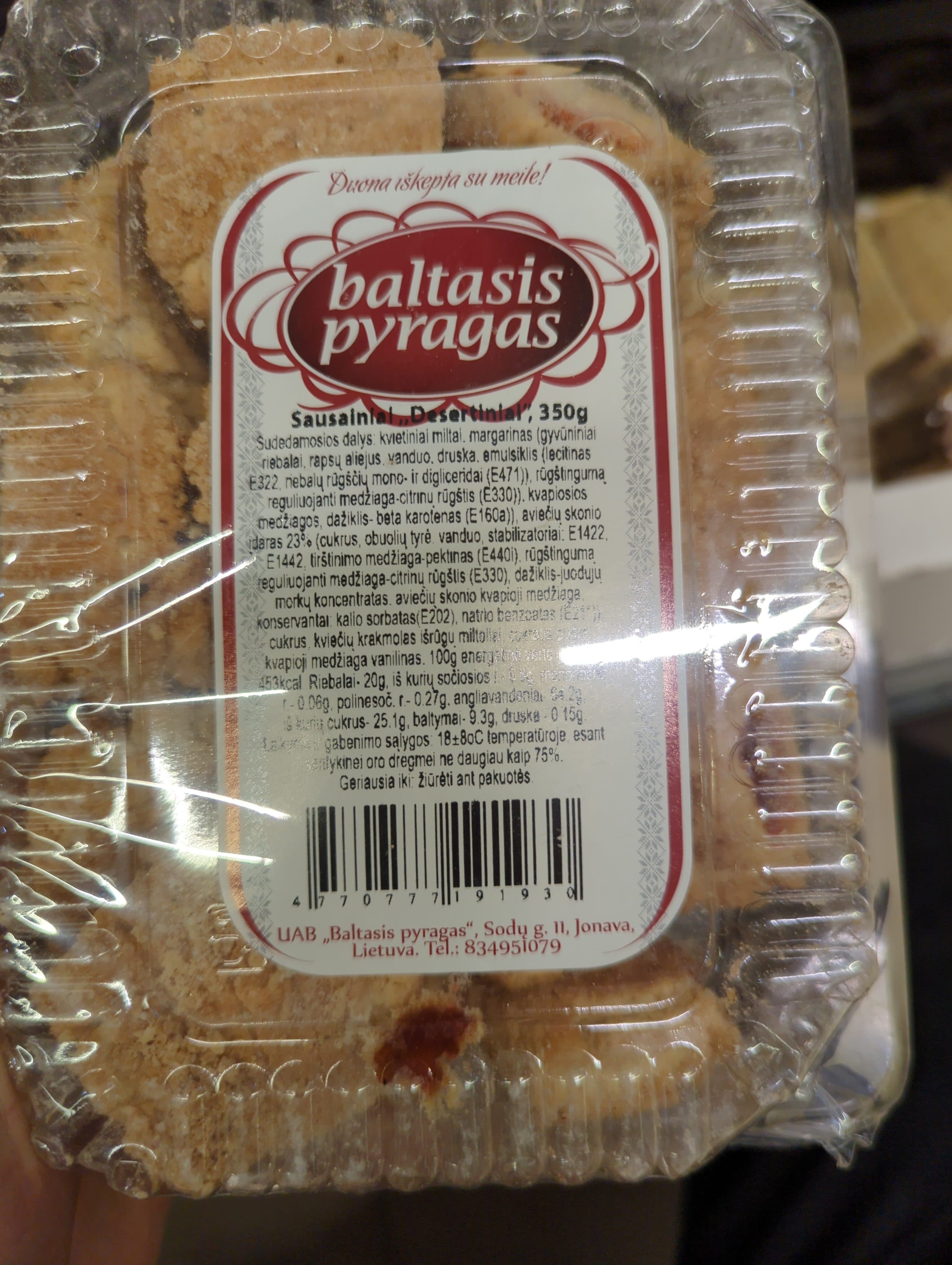Baltasis pyragas Vytauto Didžiojo sausainiai packshot