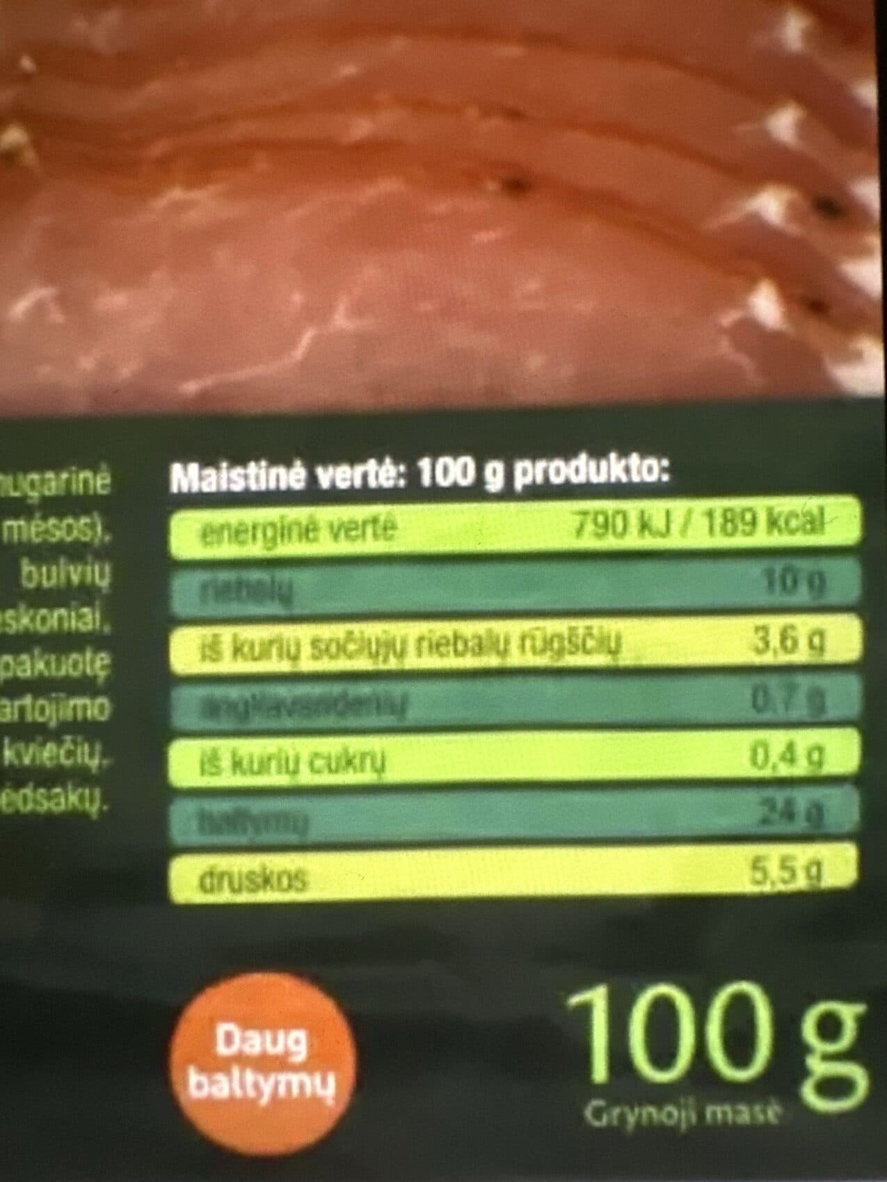 Klaipėdos maistas Šaltai rukyta kiaulienos nugarinė packshot